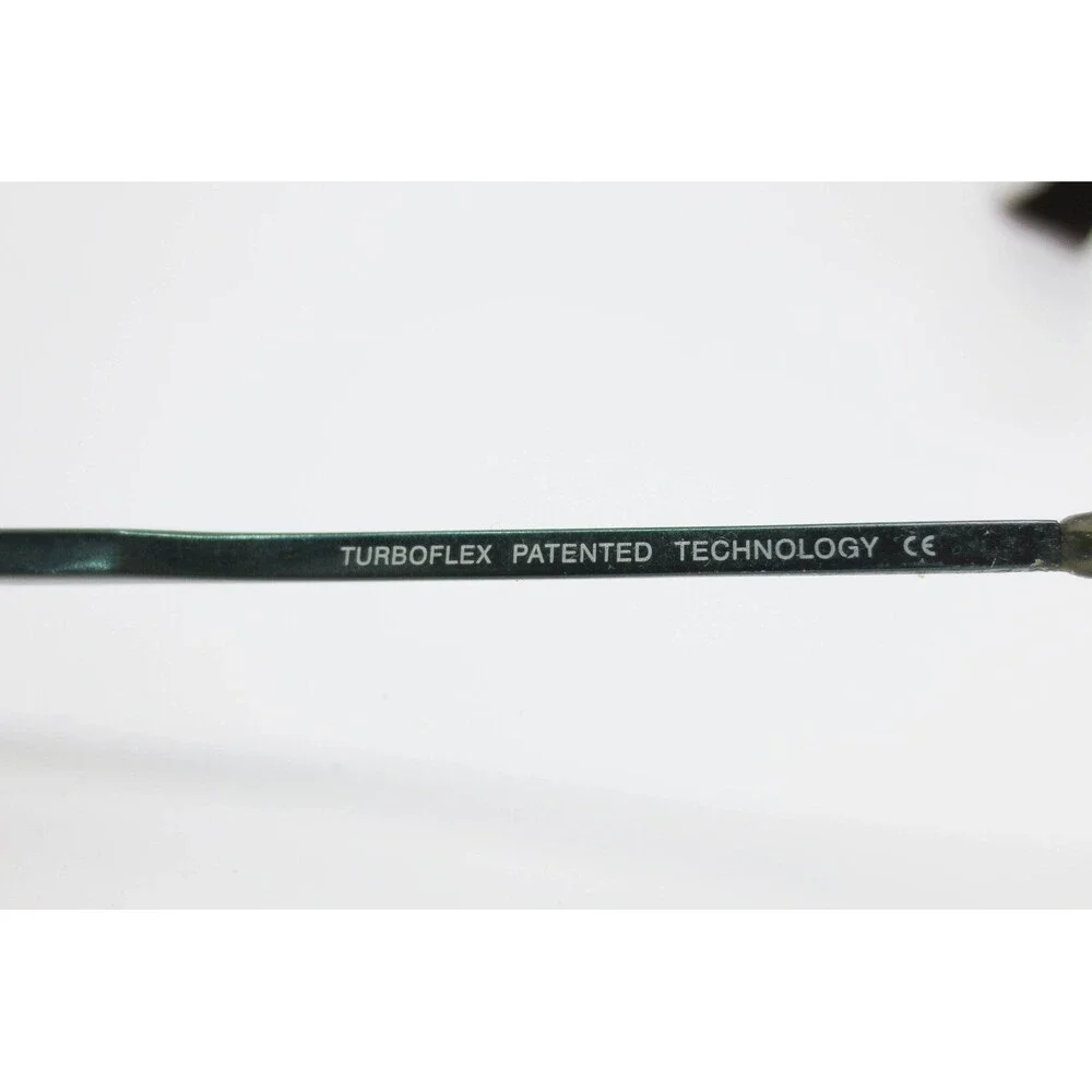 Turboflex TF340 Rectangular Semi-Rimless Eyeglass Frames Green 55-17-145 35388